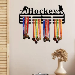 Metal Wall Hanging Ornament, Hockey Medal Hanger, Hockey Player Name Medal Hanger, Hockey Sport Display Awards Sign Home Decor