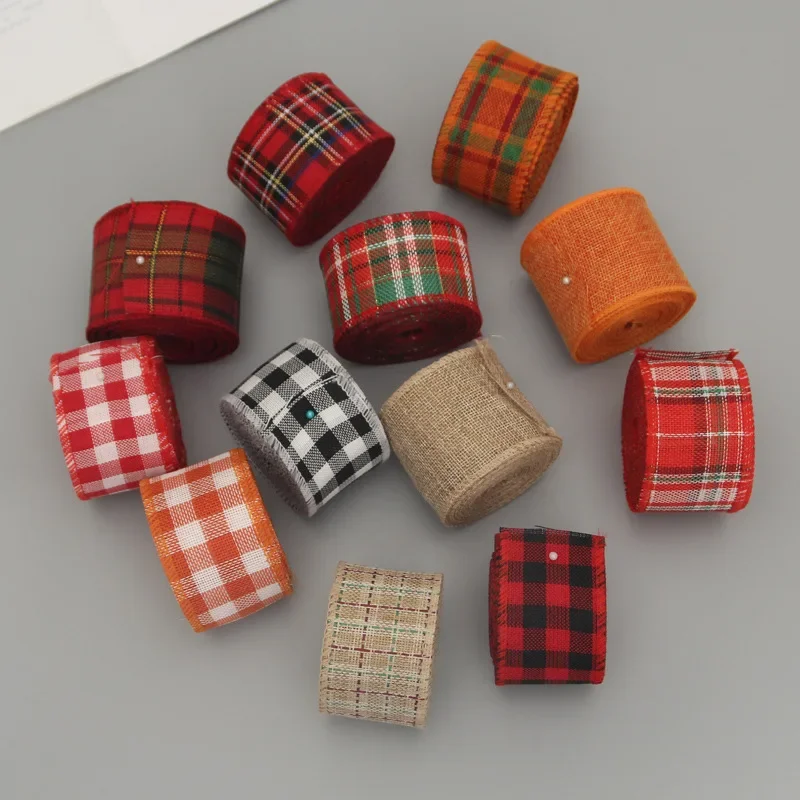 شريط كتان مقلد لعيد الميلاد ، قوس ذاتي الصنع ، ديكور حفل زفاف ، تغليف هدايا ، شبكة واسعة ، حرفة جديدة ، 6. من #2