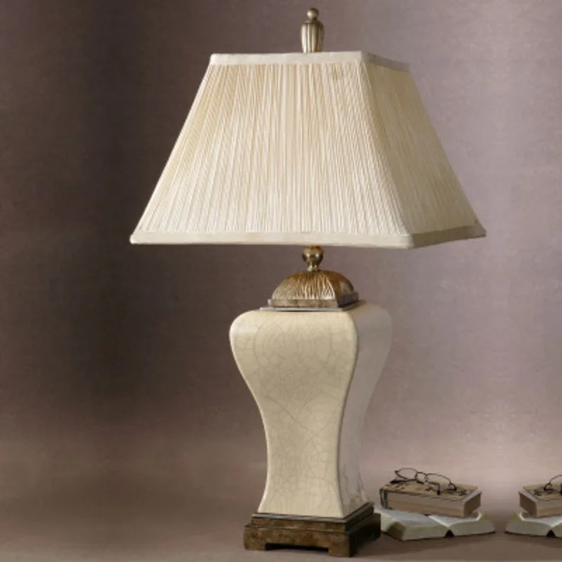 Export to the United States utter ceramic table lamp American country crack ceramic table lamp living room table lamp bedside la