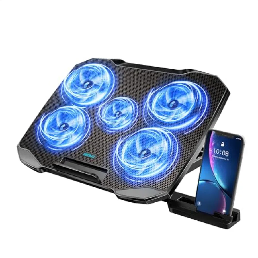 

Laptop Cooling Pad Laptop Cooler Stand Laptop Fan Cooling Pad for 1215.6 Inch Laptop Notebooks 5 Quiet Fans 5 Angle Adjustable