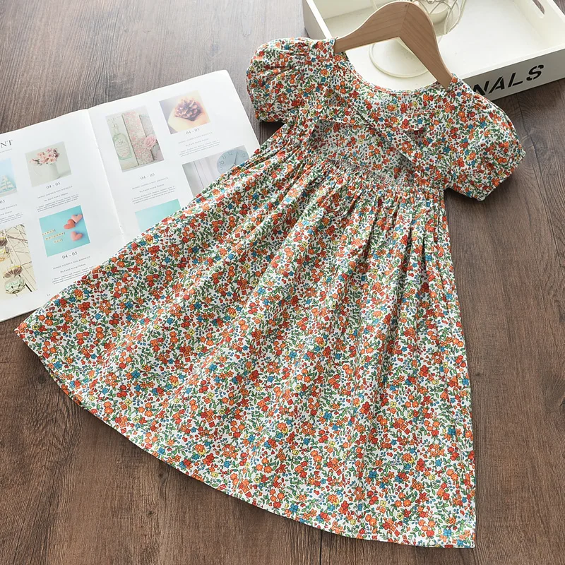 Bear Leader Girls Flowers Casual Dress 2023 New Summer Kids Floral Princess Dress Sweet Costumes Toddler Children Vestidos 3 7Y