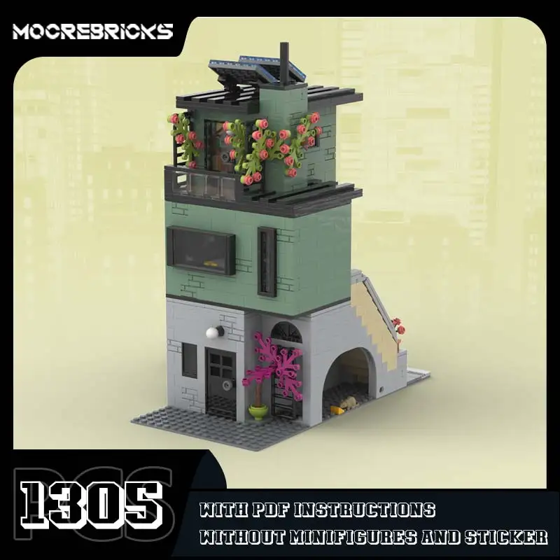 Stadt Architektur Serie Moderne Residenz MOC Bausteine High-Tech Modell Ziegel Expert Sammlung Spielzeug Kinder Geburtstag Geschenke