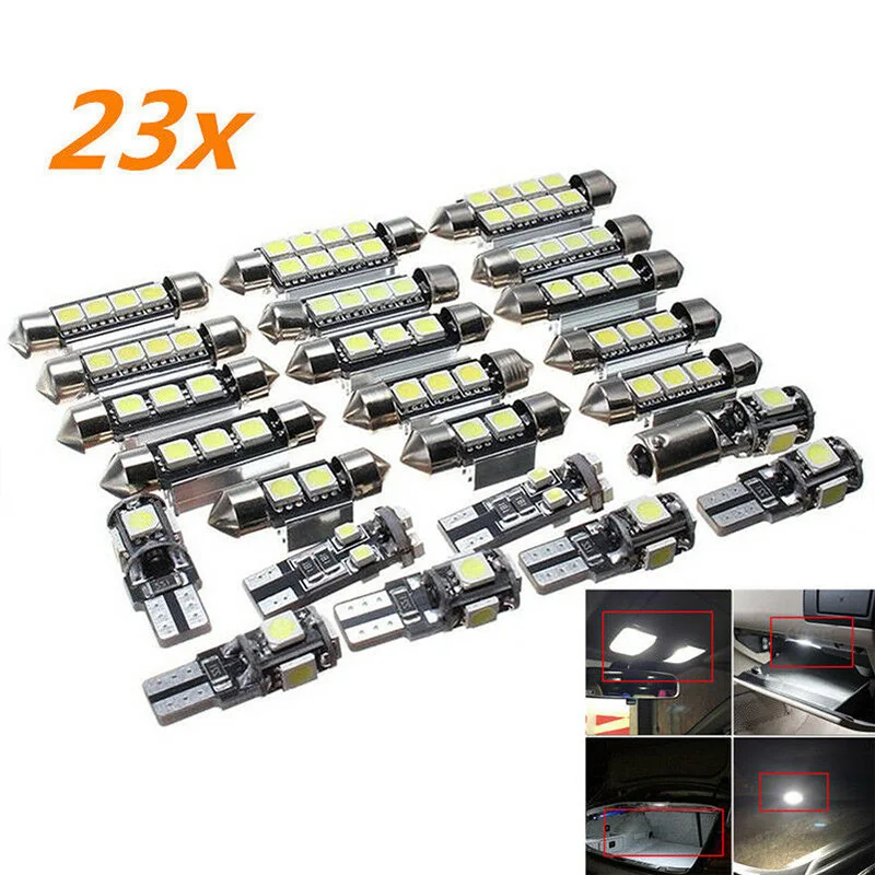 

23x Canbus LED Car Interior Inside Light Dome Trunk Map License Plate Lamp Bulb Strip Light Tape For Car Trunk Cargo Area Luggag