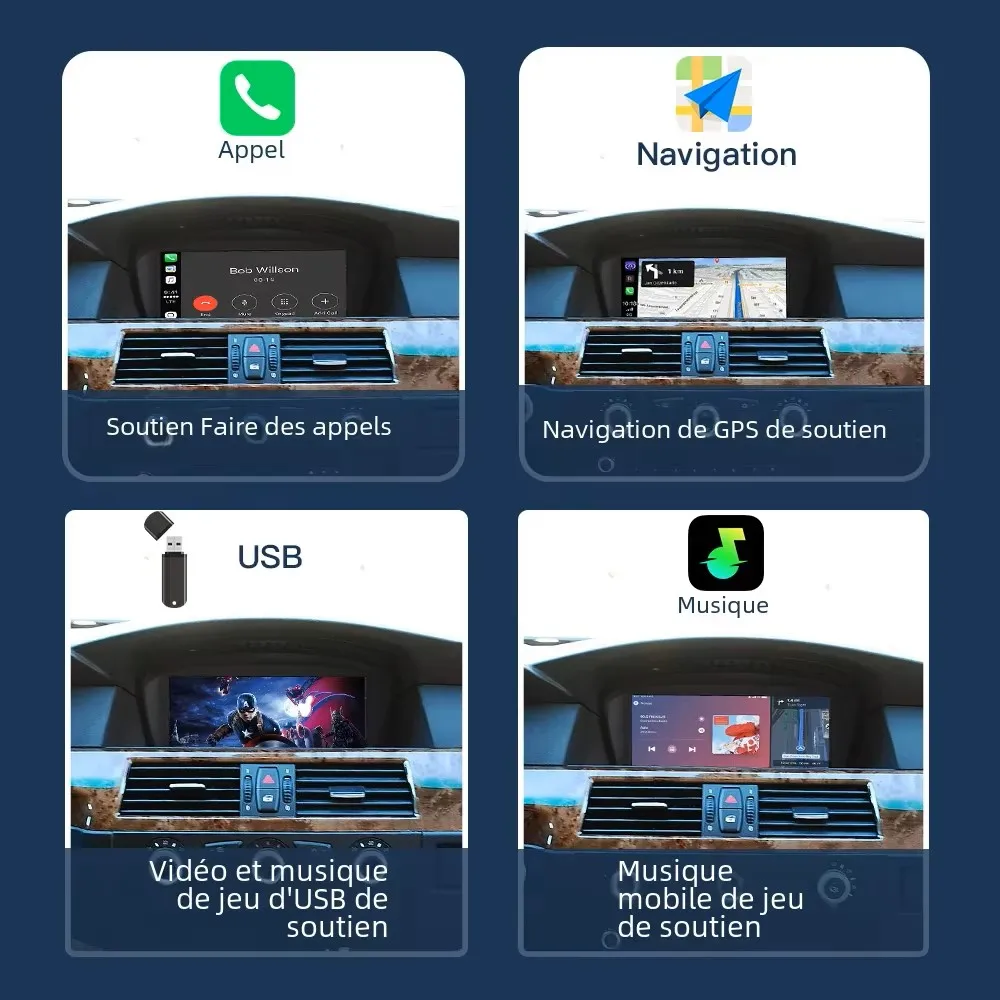 8.9 'لينكس AUTOABC اللاسلكية CarPlay أندرويد السيارات راديو الوسائط المتعددة للسيارة لسيارات BMW 5/3 سلسلة CCC نظام E60 E61 E62 E63 E90 E91 E92 #5