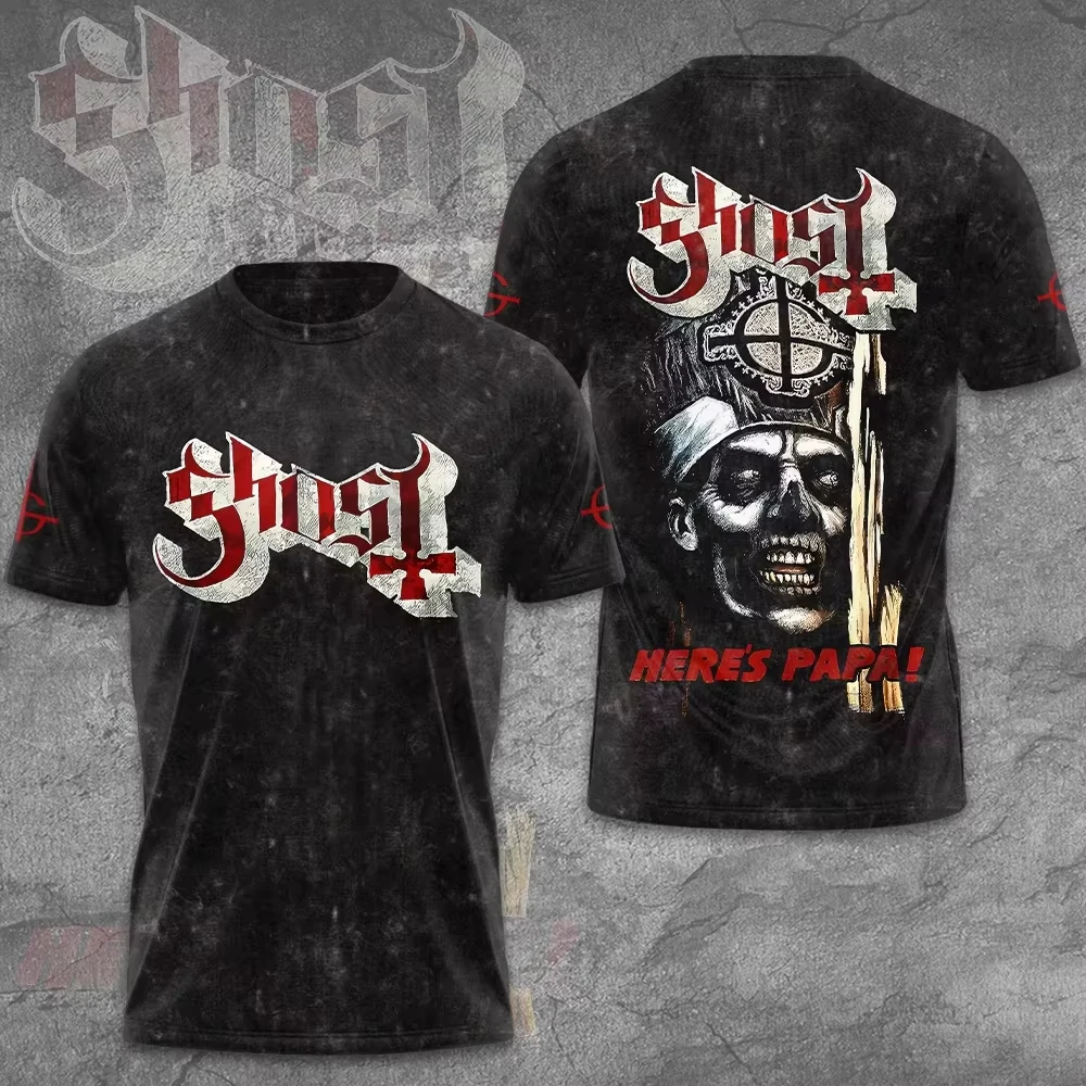 Summer Ghost Band 3D Print T-Shirts Men Women Casual Round Neck Short Sleeve T Shirt Hip-hop Tee Harajuku Y2K Top Men's Clothing