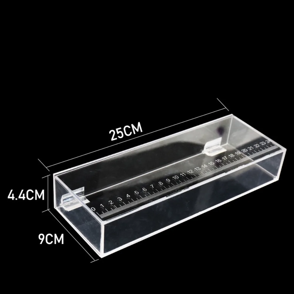 

Transparent Fish Viewing Box Mini Micro Landscape Desktop Goldfish Bowl Rectangle with Lid and Scale Acrylic Fish Tank