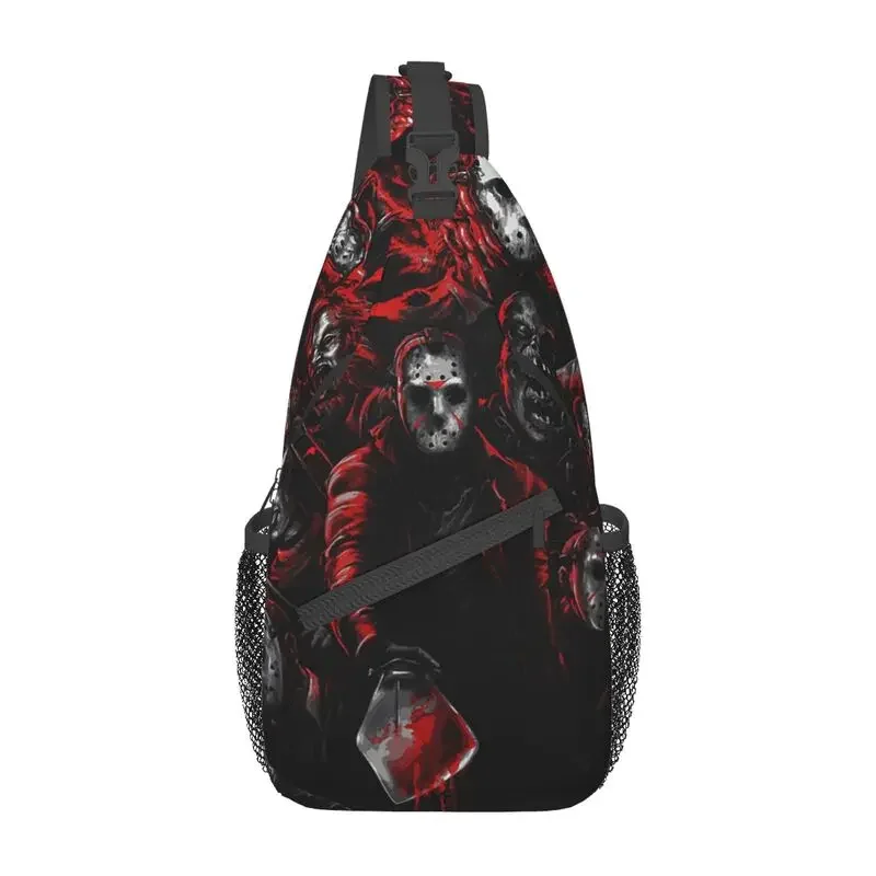 Scream Horror Movie Sling mochila cruzada para hombre, bolso de pecho de hombro personalizado para Halloween, viaje, senderismo, día