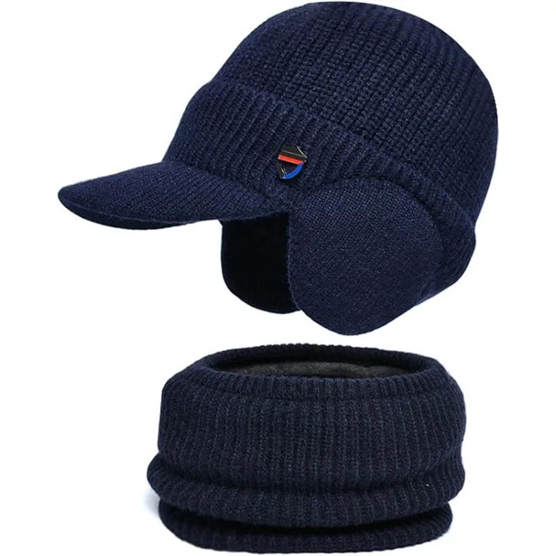 

1 комплект, мужская плюшевая шапка-балаклава с шарфом, зимняя теплая бейсбольная шапка-бини, вязаная шапка с черепом на флисовой подкладке, лыжная маска