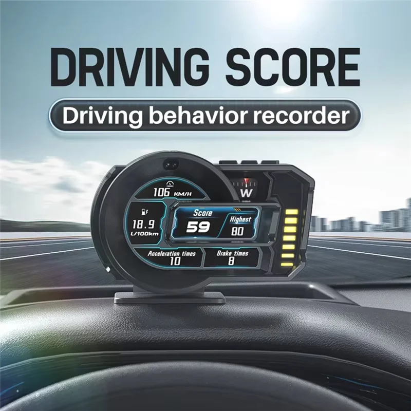 

A590 HUD Расход топлива, турбина, кривая, окружающий свет, водительская партитура, многофункциональный проекционный дисплей, аксессуары для автомобиля