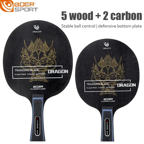 Raqueta de tenis de mesa DRAGON, hoja de 7 capas, 5 madera más 2, paleta de Ping Pong de carbono, raqueta de palo de Ping Pong aprobada ITTF