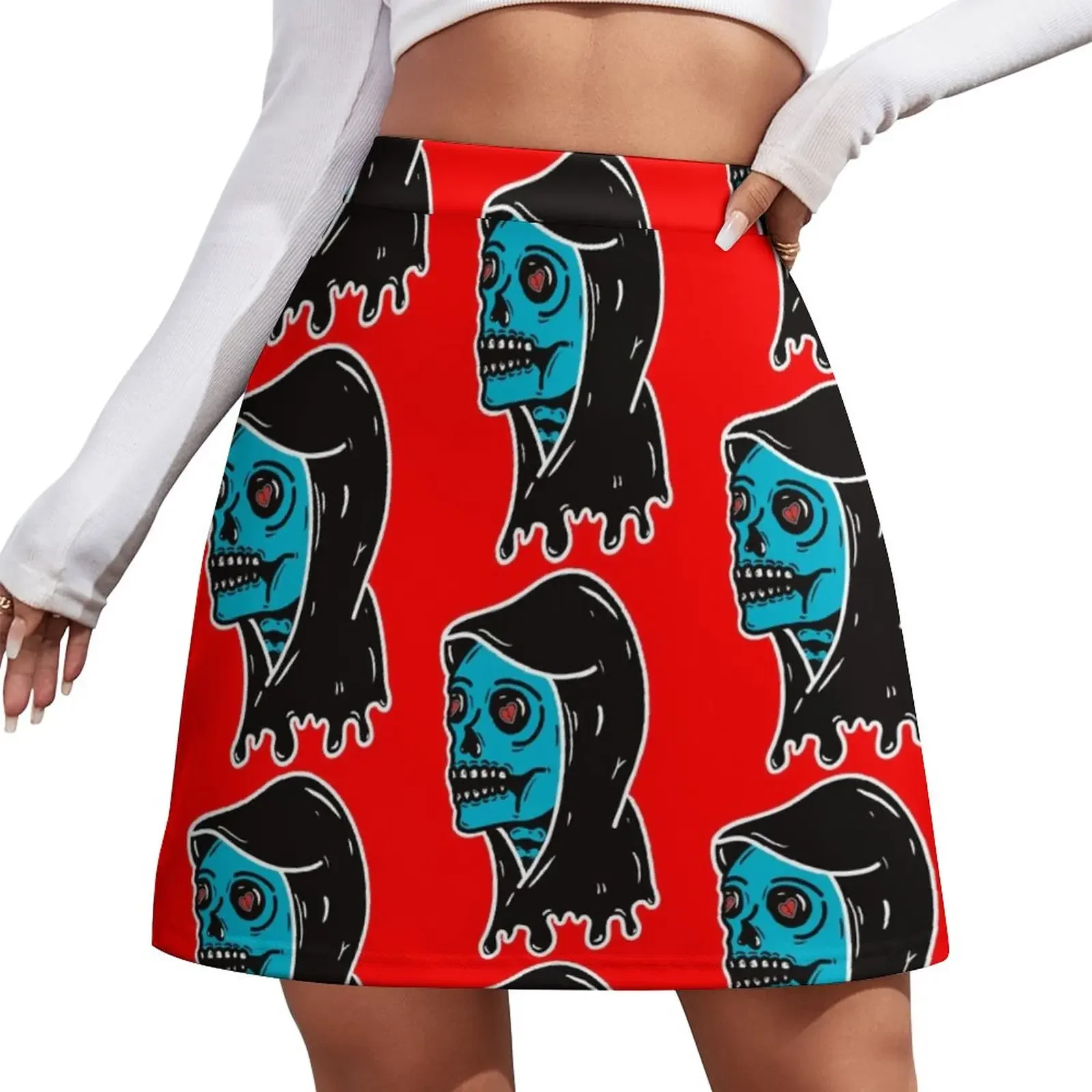 Grim Reaper Heartbroken Mini Skirt School skirt womans clothing Summer women's clothing