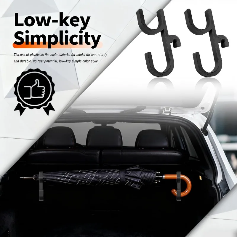 2PCS Car Umbrella Hook Umbrella Car Mount Trunk Hanger Clip Storage Backseat for Seat Visor Truck Boat Stroller Wheelchair