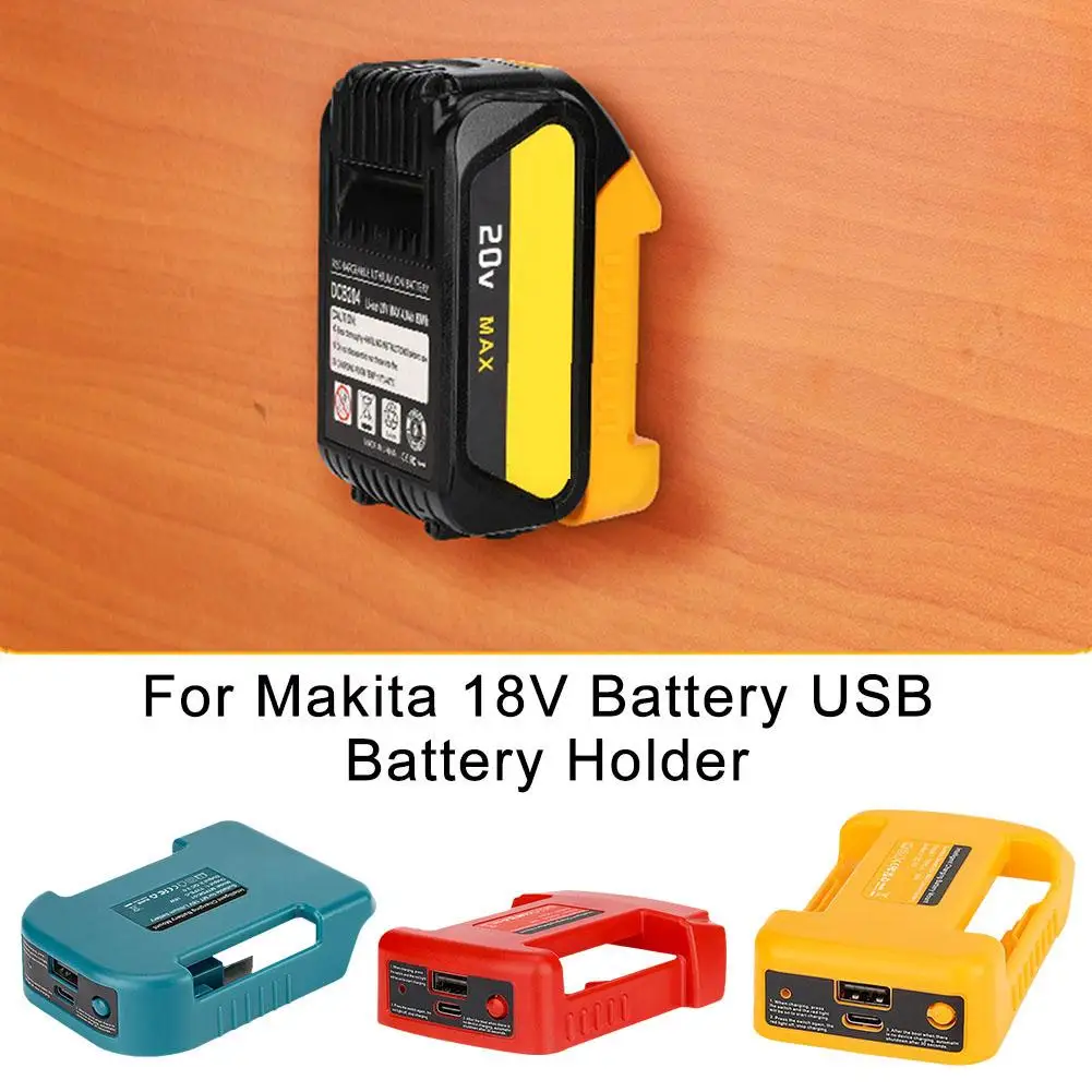 For Makita 18V Battery USB Type-C Battery Holder For Makita 18V Battery Charger Adapter Fast Charging Shelf Rack Storage Case