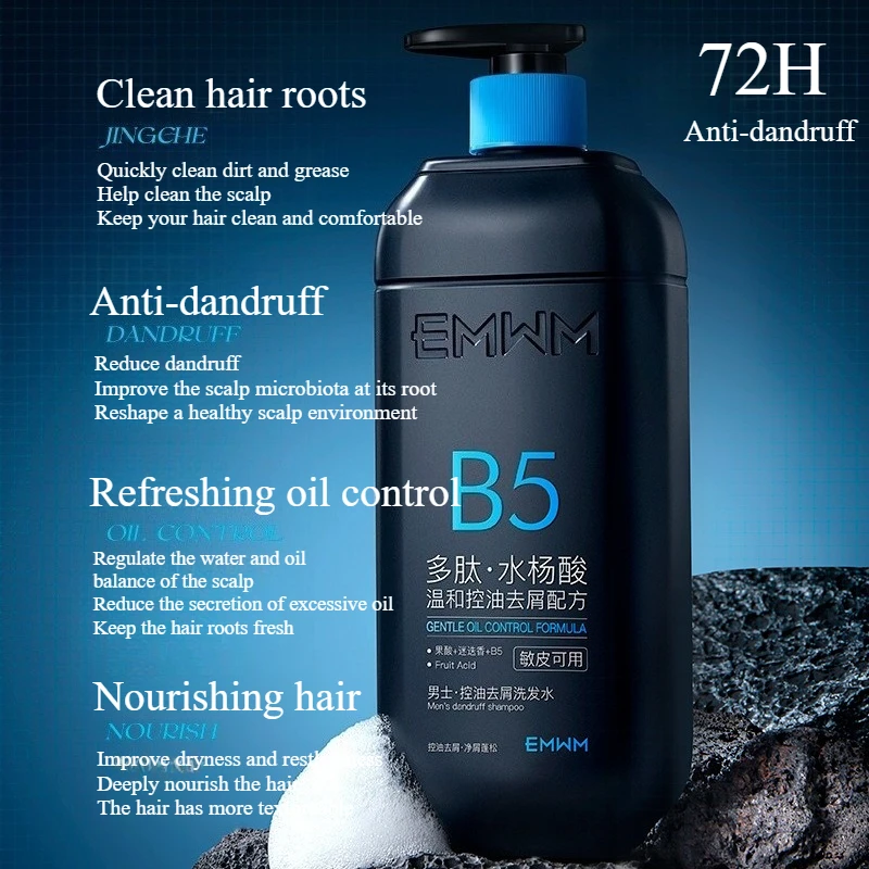 

500ml Salicylic Acid Men's Oil Control Anti Dandruff Shampoo Deep Scalp Cleansing Nourishing Hair Care Products