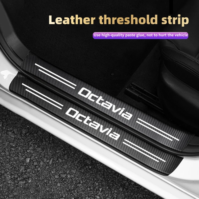 4pcs Car Door Side Blade Badge Car Body Protective Metal Sticker For Skoda Octavia 2 3 MK2 MK3 A4 A5 A7 VRS Accessories