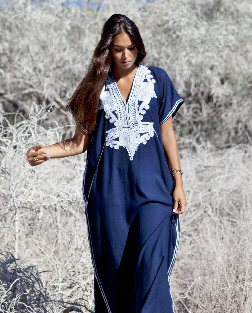 Vestido de verano de manga corta con bordado folclórico Indie para mujer, Túnica de algodón, caftán de playa, ropa de playa, traje de baño, bata de playa, 2024