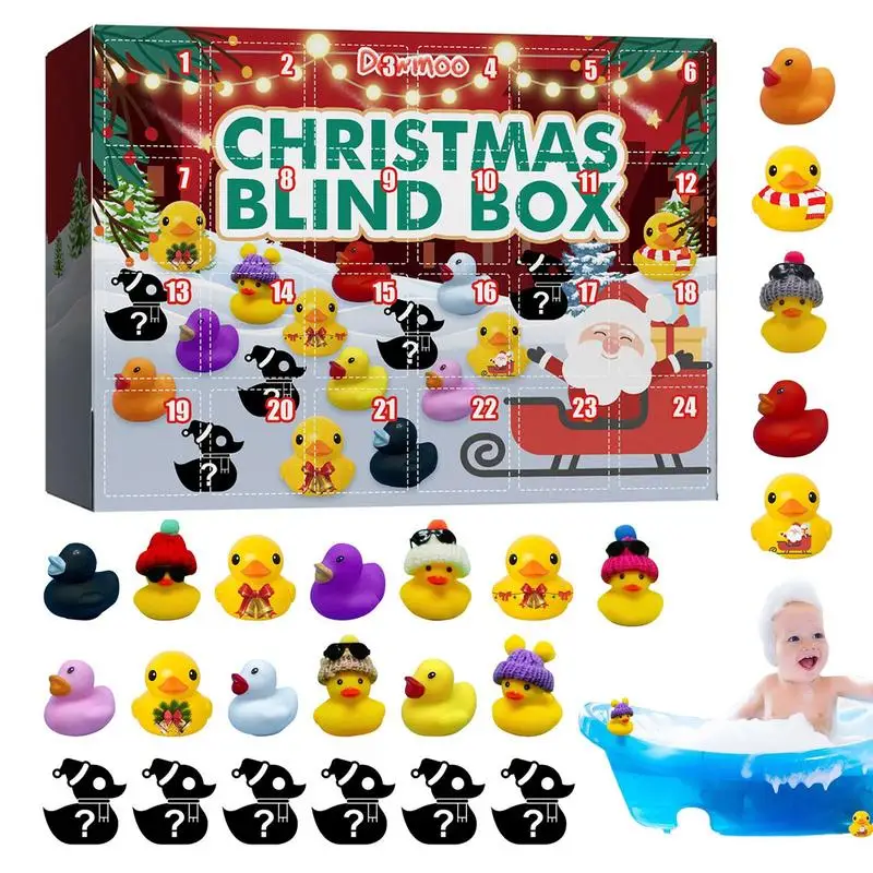 24PCS Advent Calendar Christmas Advent Calendar For Kids Ducks Advent Calendar Christmas Toys Gifts For Kids Adults Front Calend