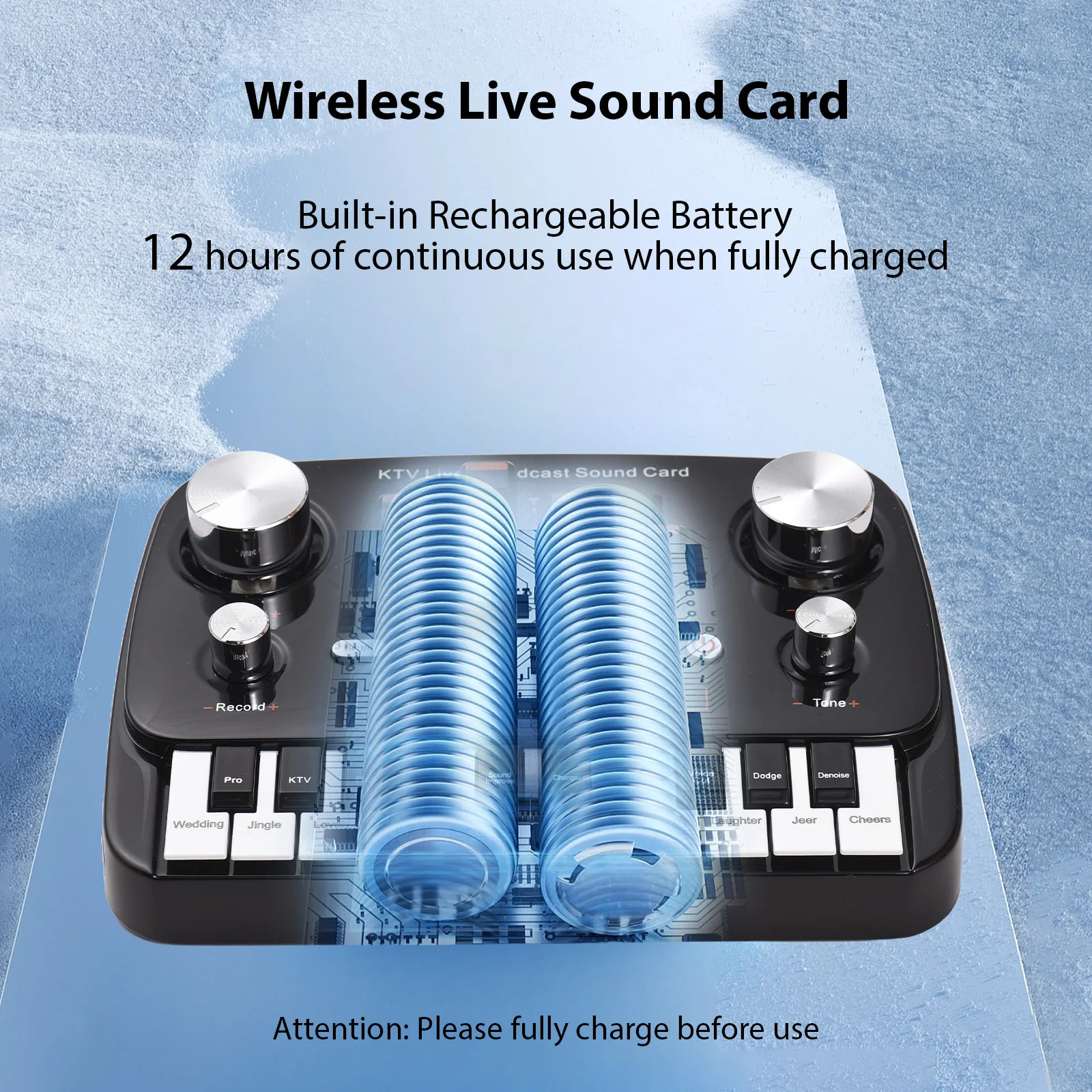 

Live Sound Card Piano Shape Audio Recording Desktop Singing BT Wireless Lossless Transmission Plug and Play Voice Changer