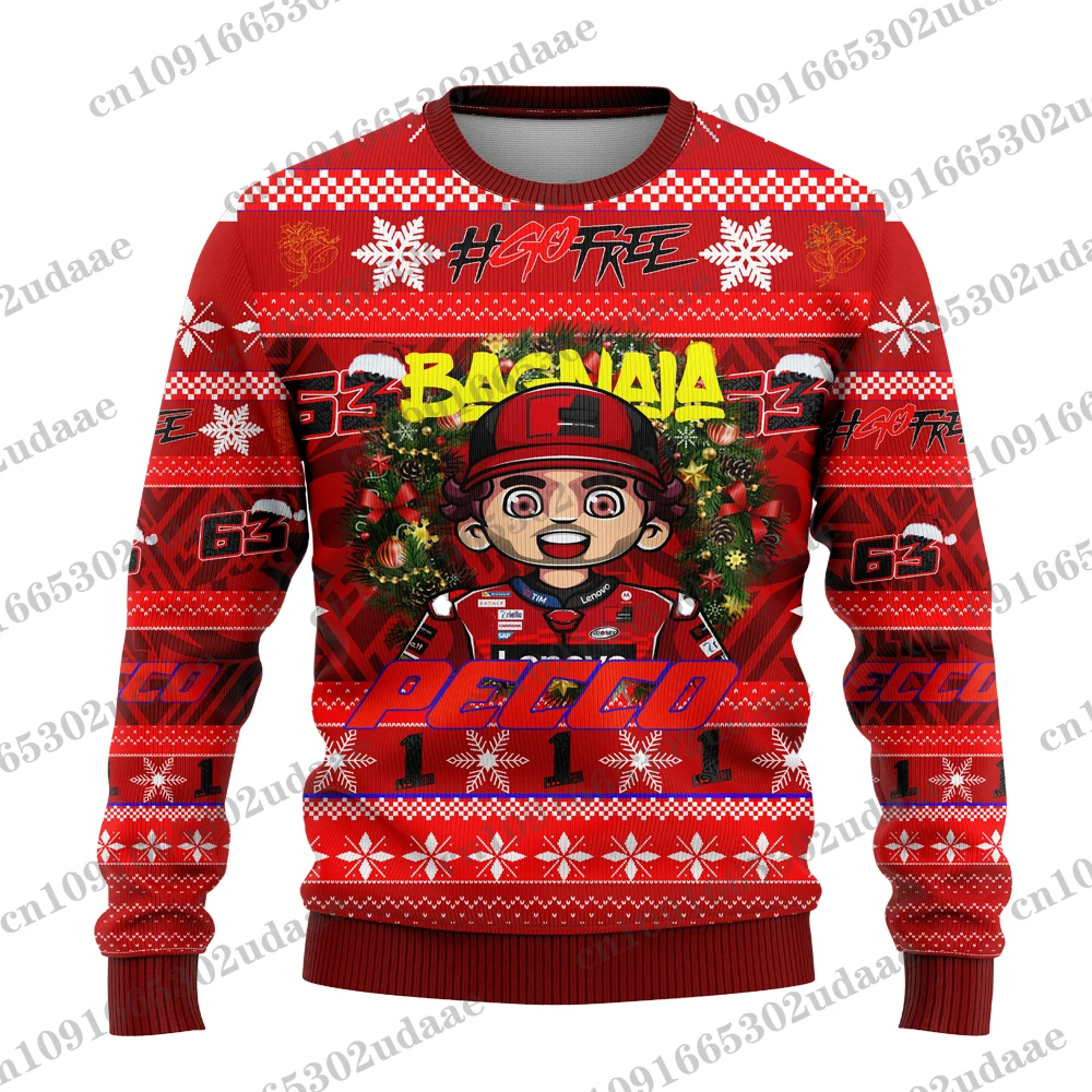 63 Rider Francesco Bagnaia Fan Lovers Ugly Christmas Sudadera Jersey para hombres y mujeres Top 2025 Nuevo estilo