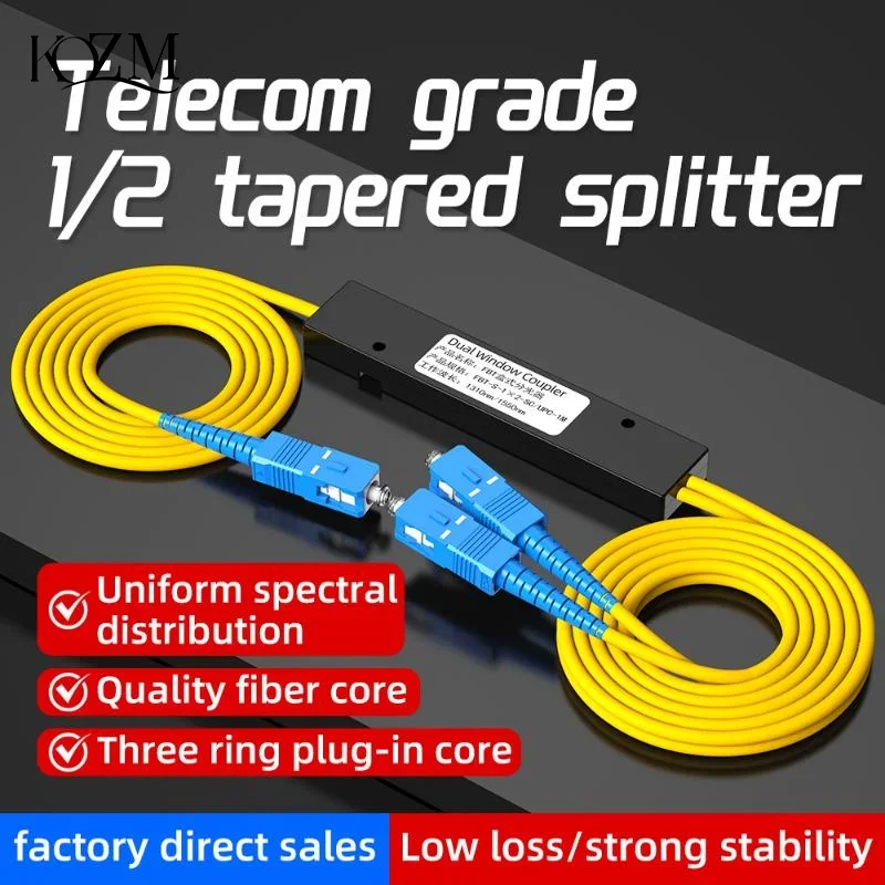 1 bis 2 Splitter SC FC UPC 1X2 PLC Fiber Optical Splitter SC/UPC PCL Taper Typ Splitter Computer Kabel Kabel Ärmeln