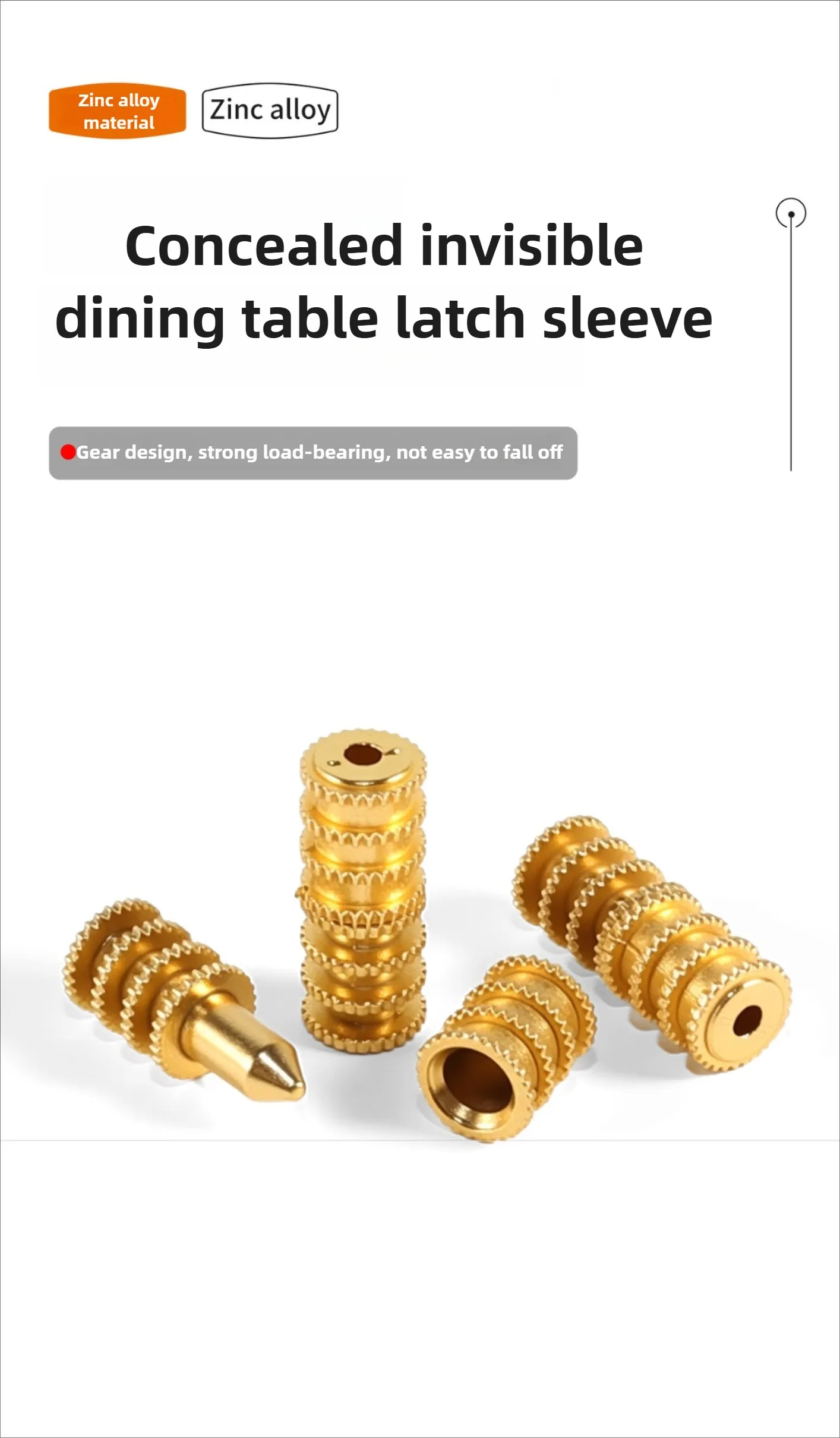 30er-Set Tischpositionierungs-Bolzen Teleskop-Tischverbinder Zinklegierung Verschluss Möbel-Versteckte-Schicht-Halterung Hardware-Zubehör – Detail 1