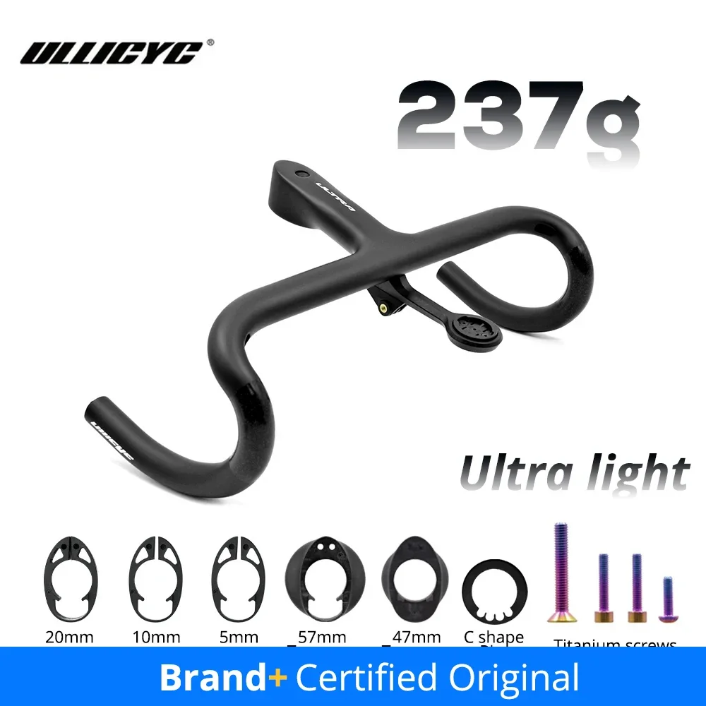 

ULTRA Light 237g Full Carbon Fiber Internal Cable Integrated Bicycle Handlebar Cockpit For 360mm-380mm With Mount