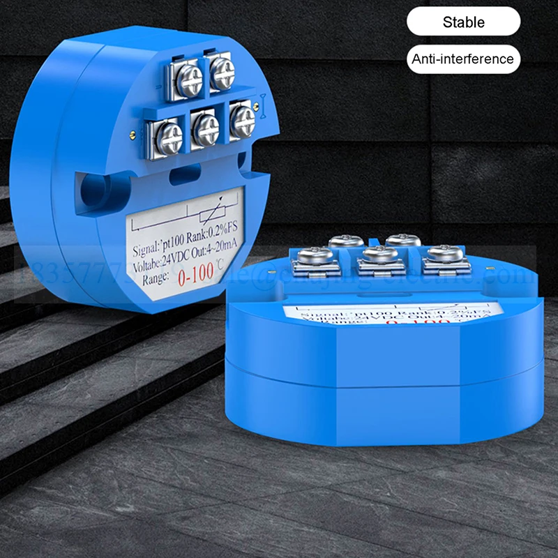 Módulo de sensor RTD transmisor de temperatura pt100 con tornillo, resistencia térmica, transductor de 4-20mA 0-10V, varios rangos de temperatura