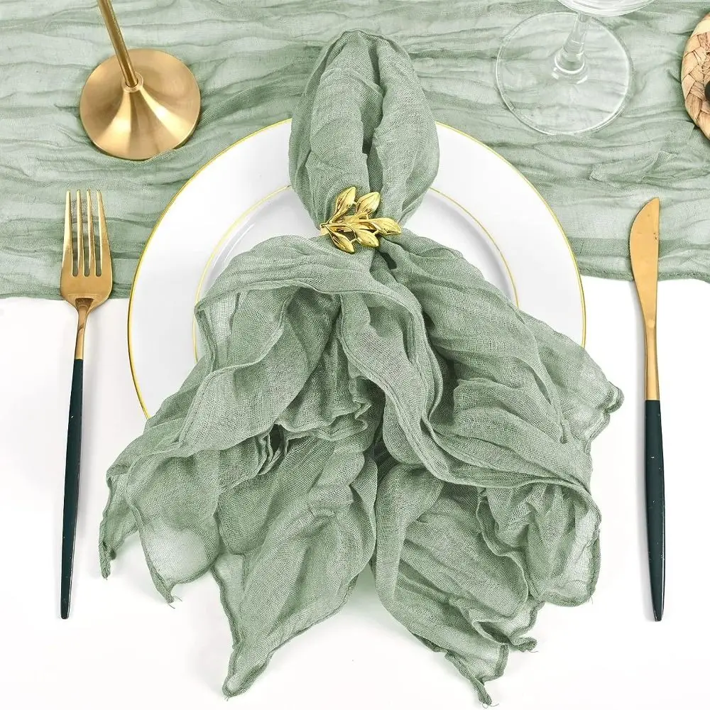 

Party Supply Table Decoration Gauze Napkin Reusable Thin Cotton Napkin Retro Soft Placemats Banquet
