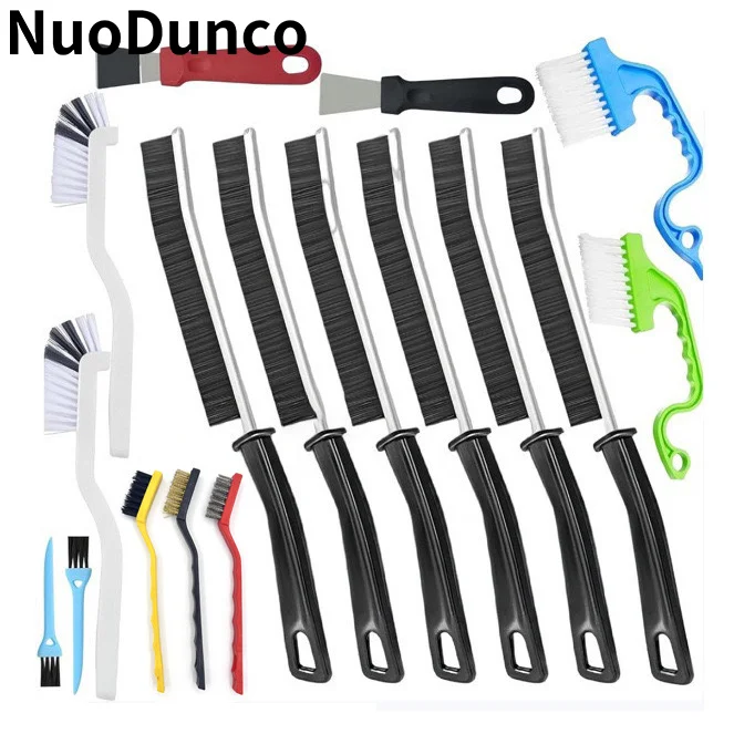 

17Pcs Crevice Brushes Complete Precision Cleaning Tool Kit Scrapers & Detail Brushes for Tile Auto Kitchen & DIY Heavy-Duty Use