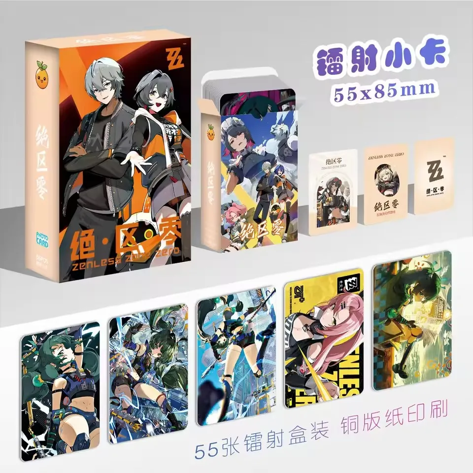 55 Pcs/Set Game Zenless Zone Zero Laser Lomo Card Nicole Demara, Ellen Joe Characters HD Photocard Fans Collection Cards ﻿