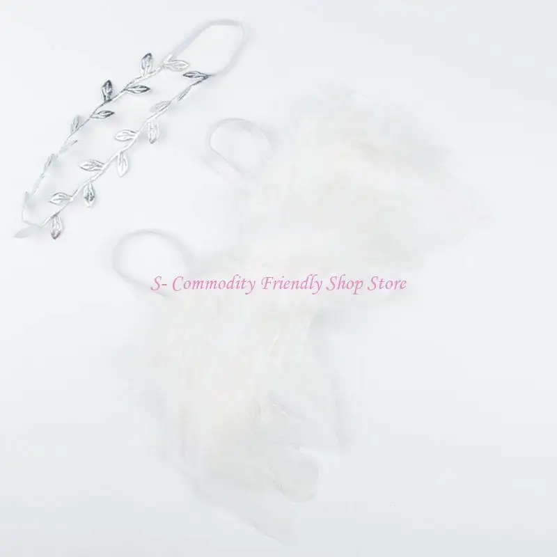 85aa Valentinstag Baby Kostüme Neugeborene Blätter Stirnband weiße Säugling Cosplay Fotografie Requisite Outfit Baby Girl