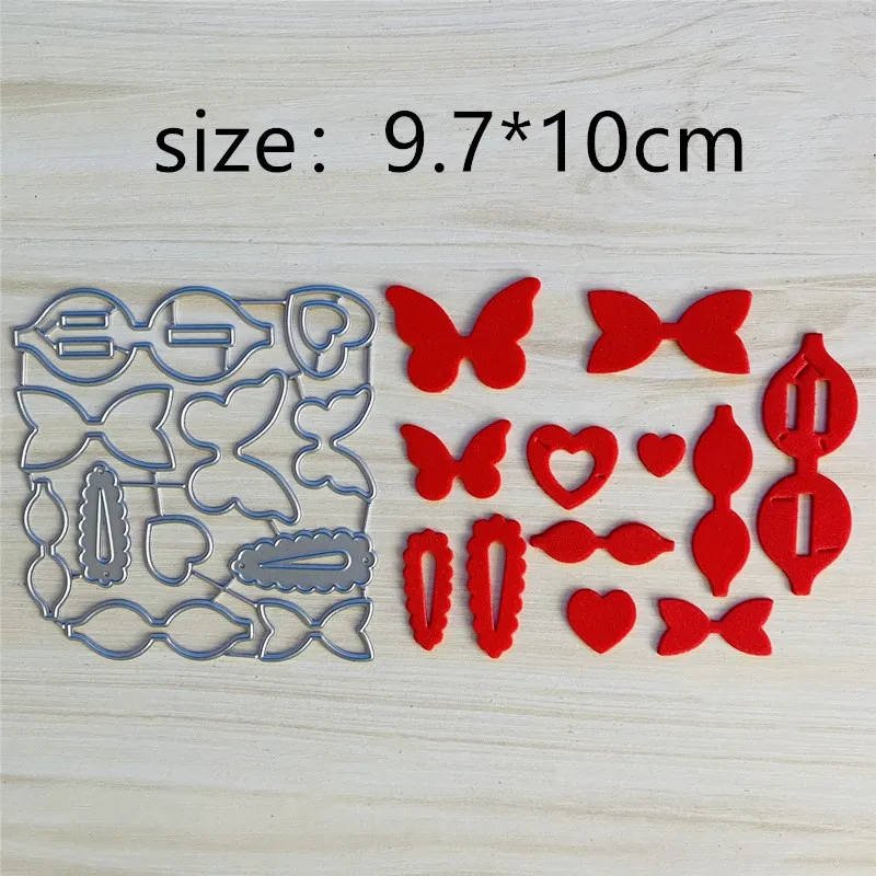 Love Hairpin Bow Metal Cut Dies stencil per Scrapbooking Stamp/Album fotografico goffratura decorativa carte di carta fai da te