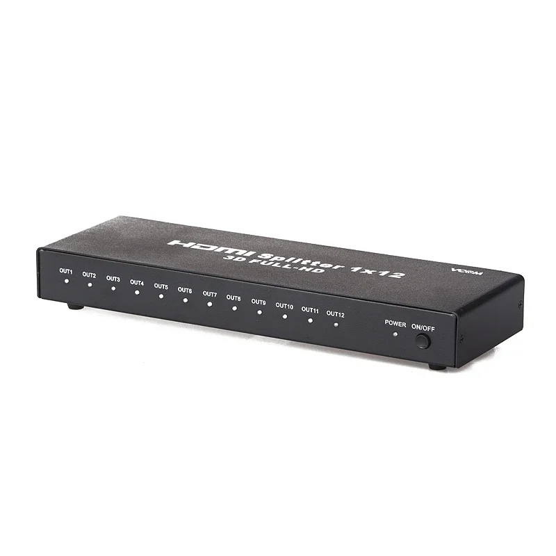 VCOM Metal case 12 Port HDMI Splitter 1 Computer to 12 Monitors 10Gbps 3D 1080P Ethernet