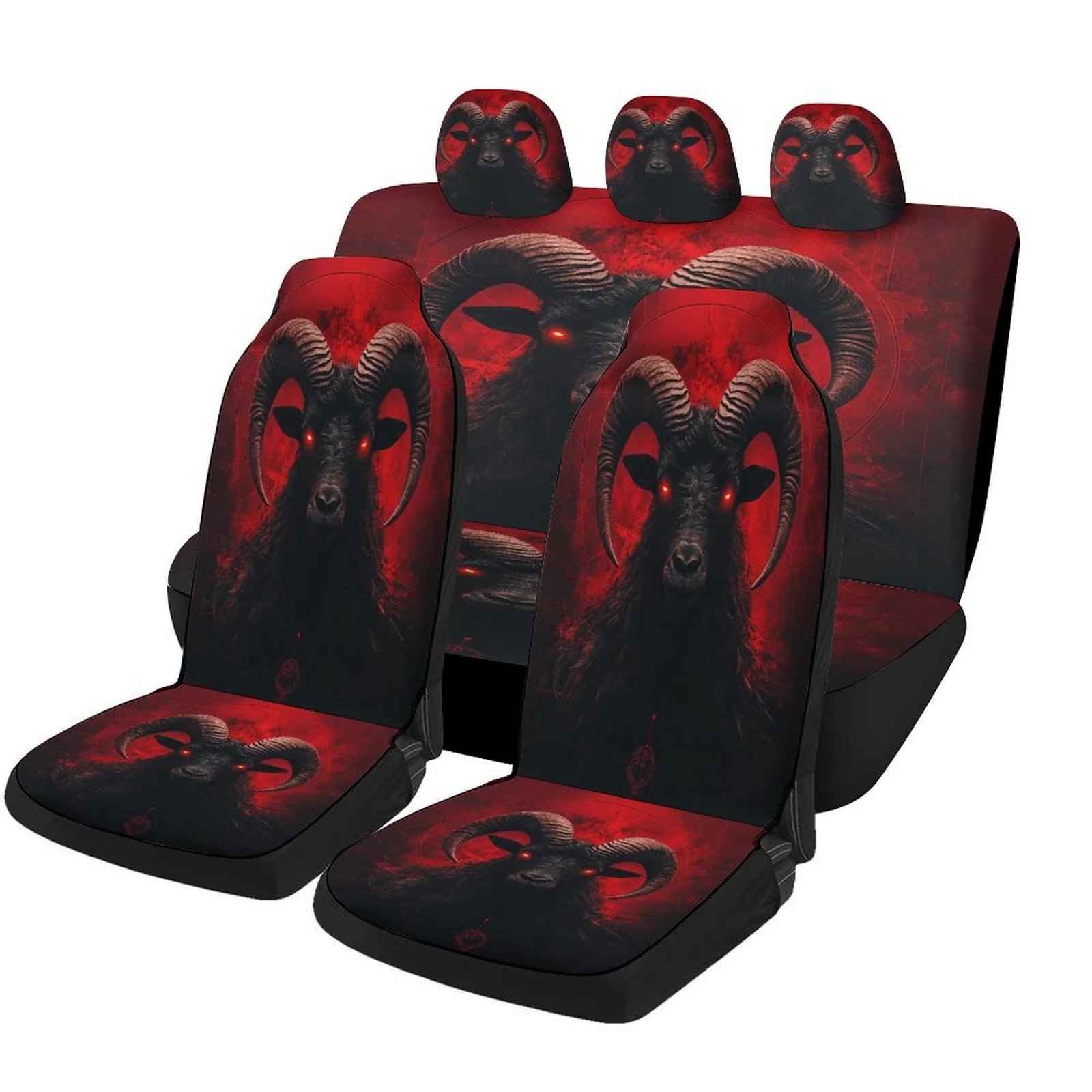 Dark For RAM Spirit Designed Car Seat Cover Set For Most Cars, Trendy Advanced High-quality Car Seat Protector Covers Full Set,