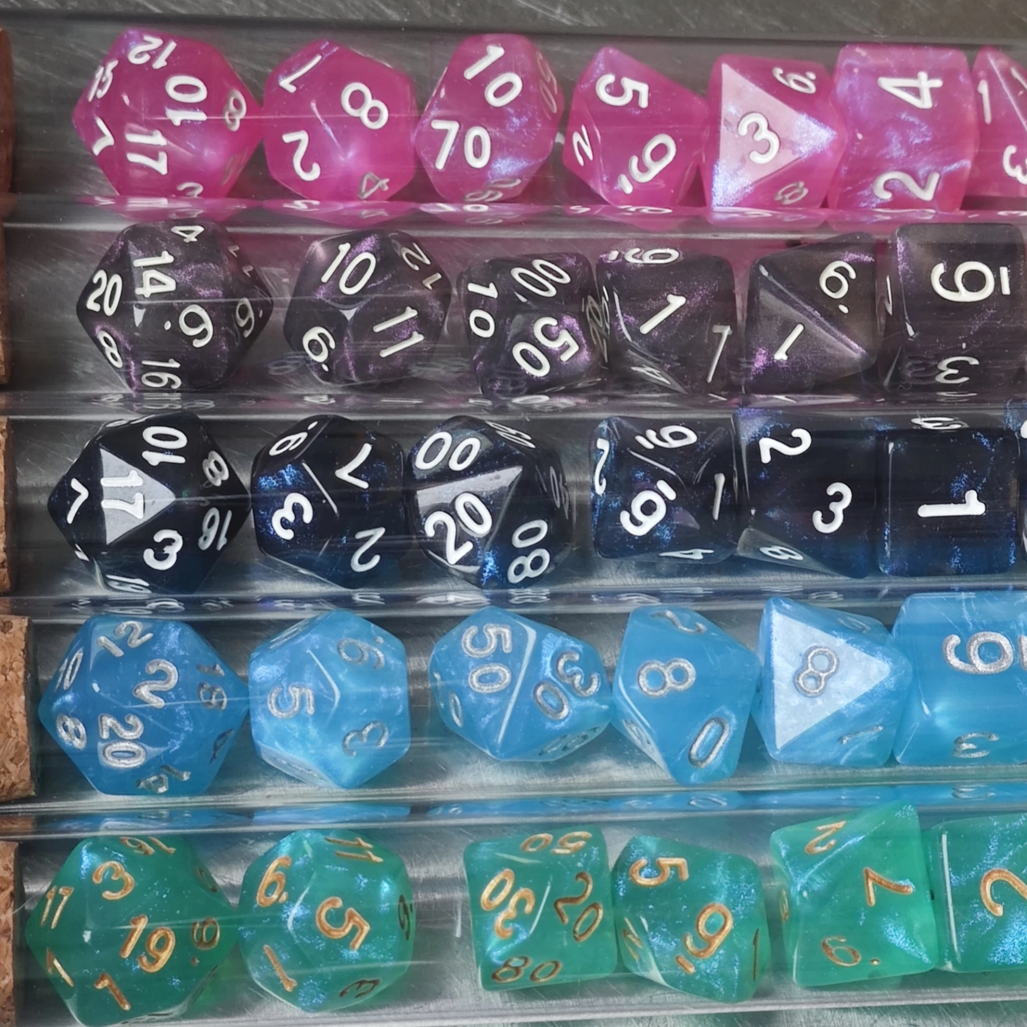 7 قطعة/المجموعة الملونة التدرج RPG مجموعة نرد ل D & D COC سطح المكتب لعبة الملحقات الخيال جرعة زجاجة نمط الزنزانات والتنينات