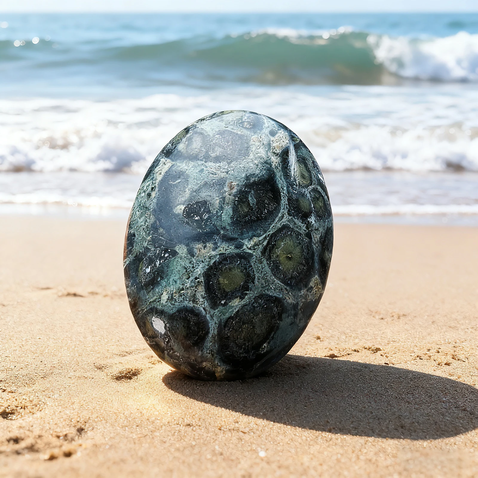 1 قطعة/50-150 جرام حجر عين الطاووس الطبيعي البيضاوي اللعب قطعة البيضاوي الإبهام حجر القلق لتخفيف القلق ، شفاء كريستال شقرا #1