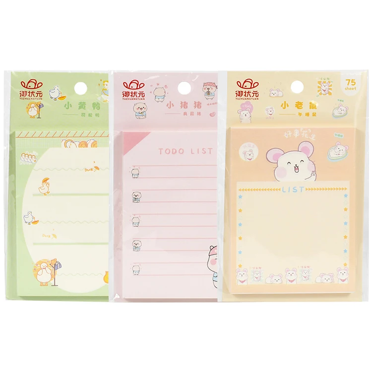 Kawaii Stationery Computer Style Scratchpad Girls Pink Sticky Notes Portable Word Notepad Cute Memo Pad