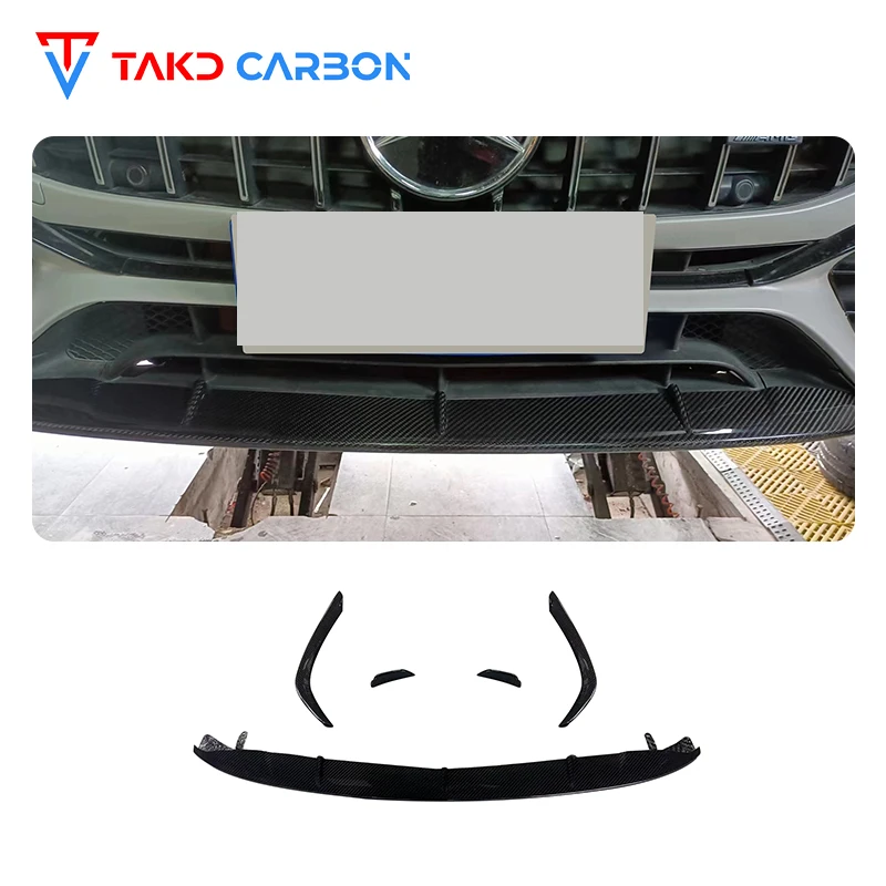 TAKD Real Car Data Development Dry Carbon Fiber Front Bumper Lip For BENZ AMG A45s W177