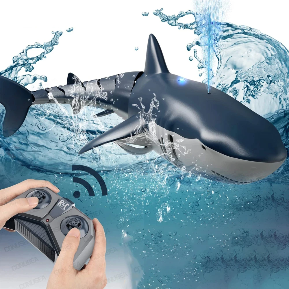 Kid Remote Control Rc Shark Whale Spray Water Toy Smart Ship Submarine Robot Fish Game Toys for Boys Children