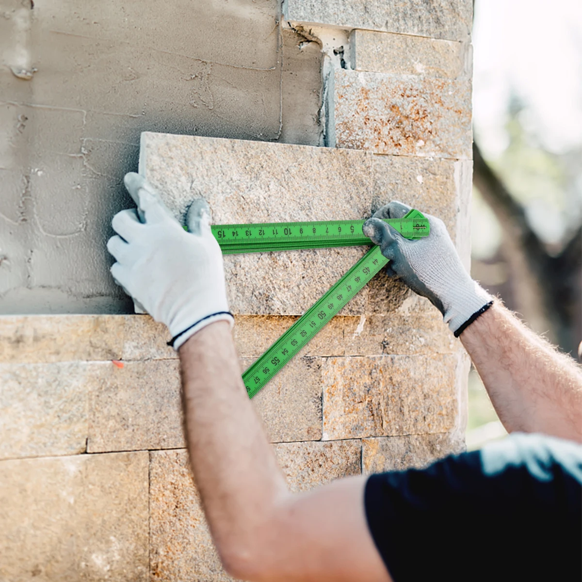 1pc Plastic Folding Ruler 60cm Metric Measuring Tool cm/mm Scale Hinges for Carpentry DIY Masonry Underwater Foldable