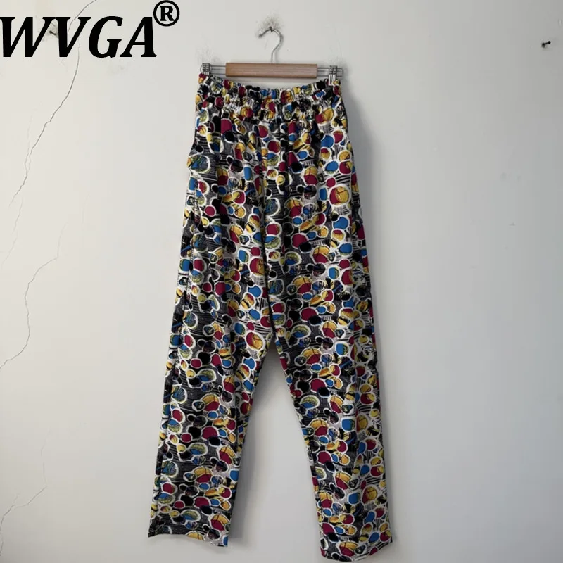 

WVGA весна осень новые мужские прямые брюки Tide High Street в горошек модный дизайн нишевые шикарные повседневные прямые брюки с эластичной резинкой на талии Ins W12804