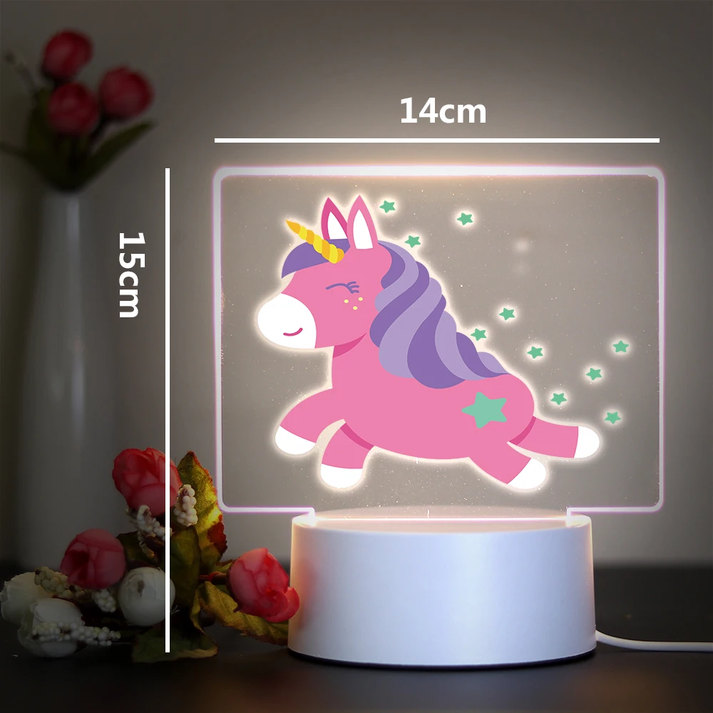 DIY unicorn Table Lamp Creative Table Bedside Lamp For Home Room Decoration Nightlight 3D Led Night Light