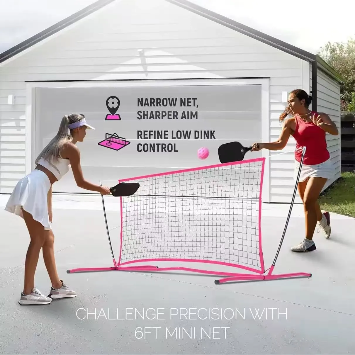6FT Portable Pickleball Rebounder, Indoor Outdoor Practice Net, Training Equipment, Mini Rebound Net for Skill Improvement