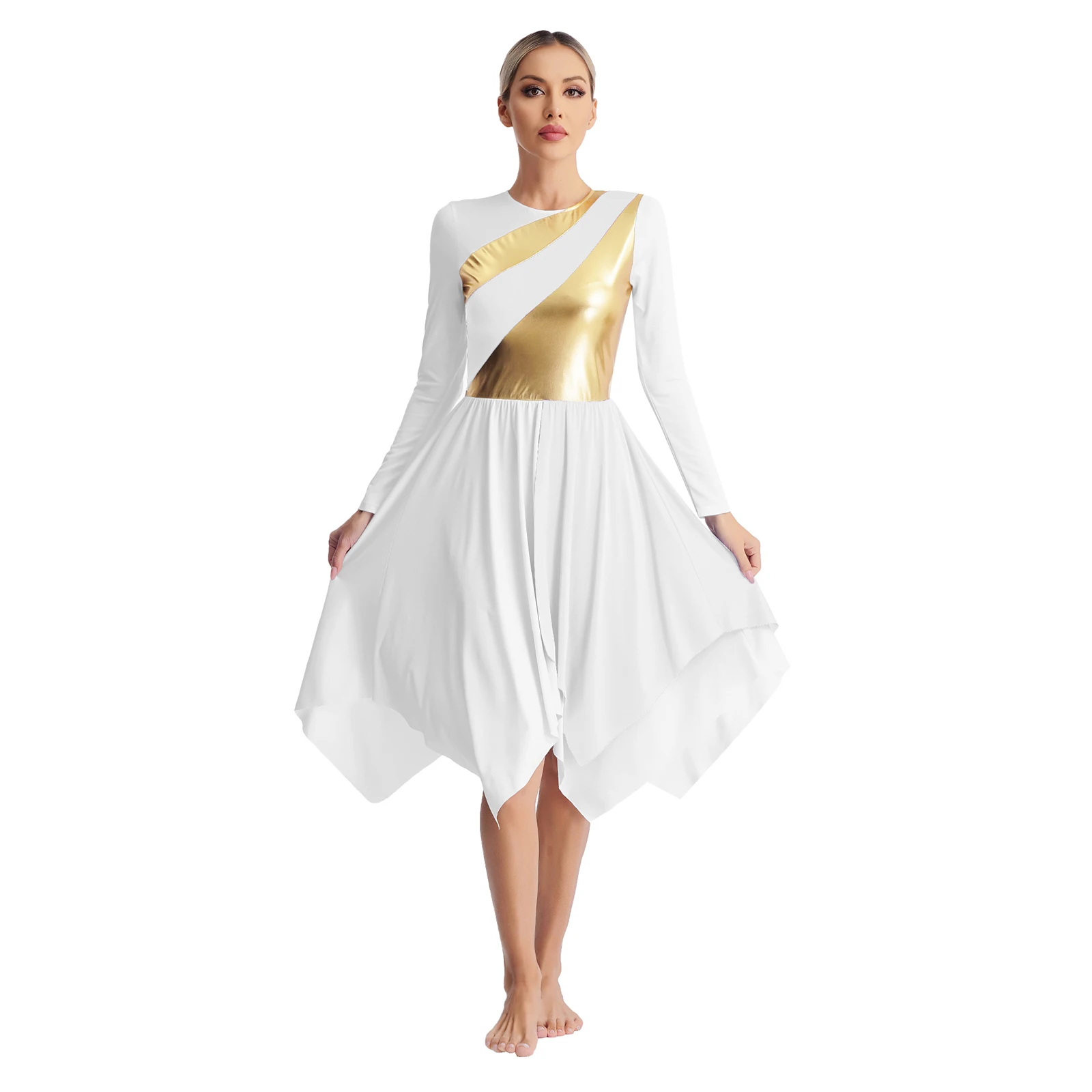 Adult Church Christian Worship Liturgical Praise Dance Costume Set Women Lyrical Dress with Pants Outfits Stage Performance Wear