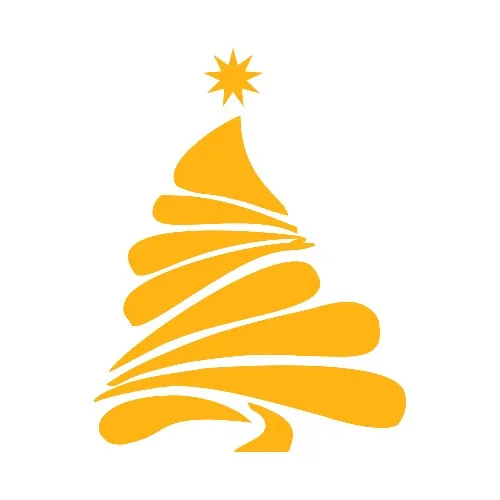 New Jargon Star Christmas Tree Sticker Decal Decoration Yellow