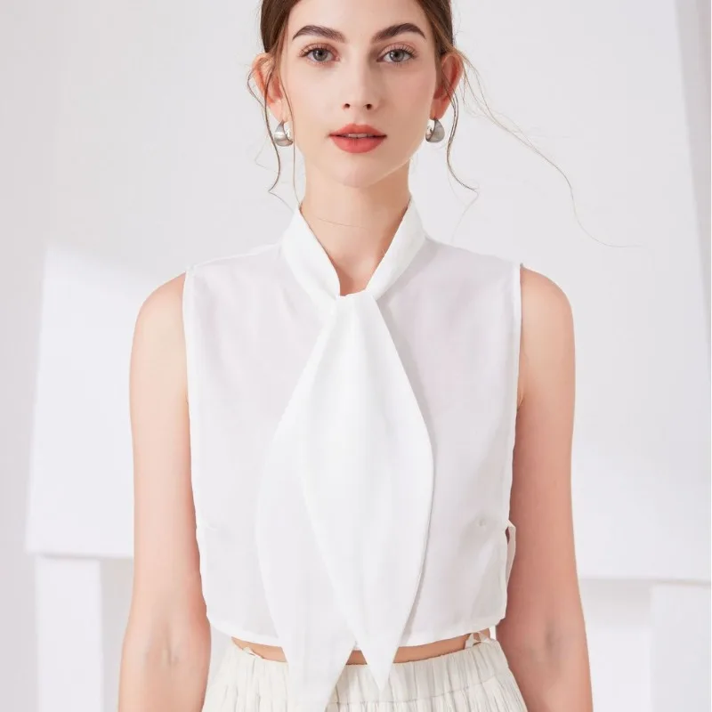 1 Pc Bunny Ears Knotted Lapel Design - Decorative Collar with Fur Trim and A Bow-shaped Fake Collar for The Sweater