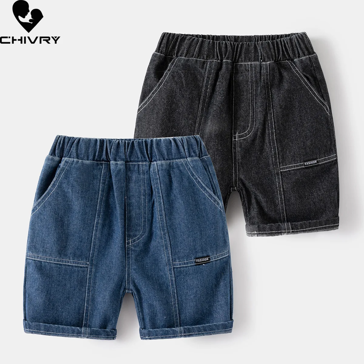 

New 2024 Kids Summer Denim Shorts Baby Boys Fashion Solid Loose Denim Shorts Children Casual Jeans Short Pants Clothing