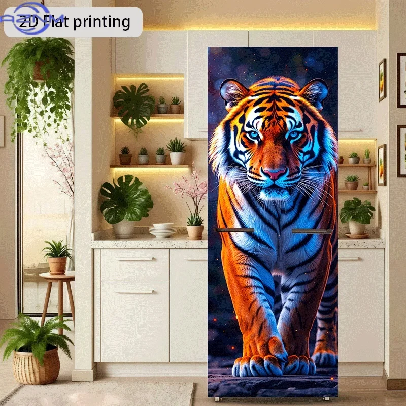 of 'Shadow of The Night Tiger' Themed Design Wall Sticker, Self-Adhesive Wallpaper Suitable for Cabinets And Wardrobes, Modern