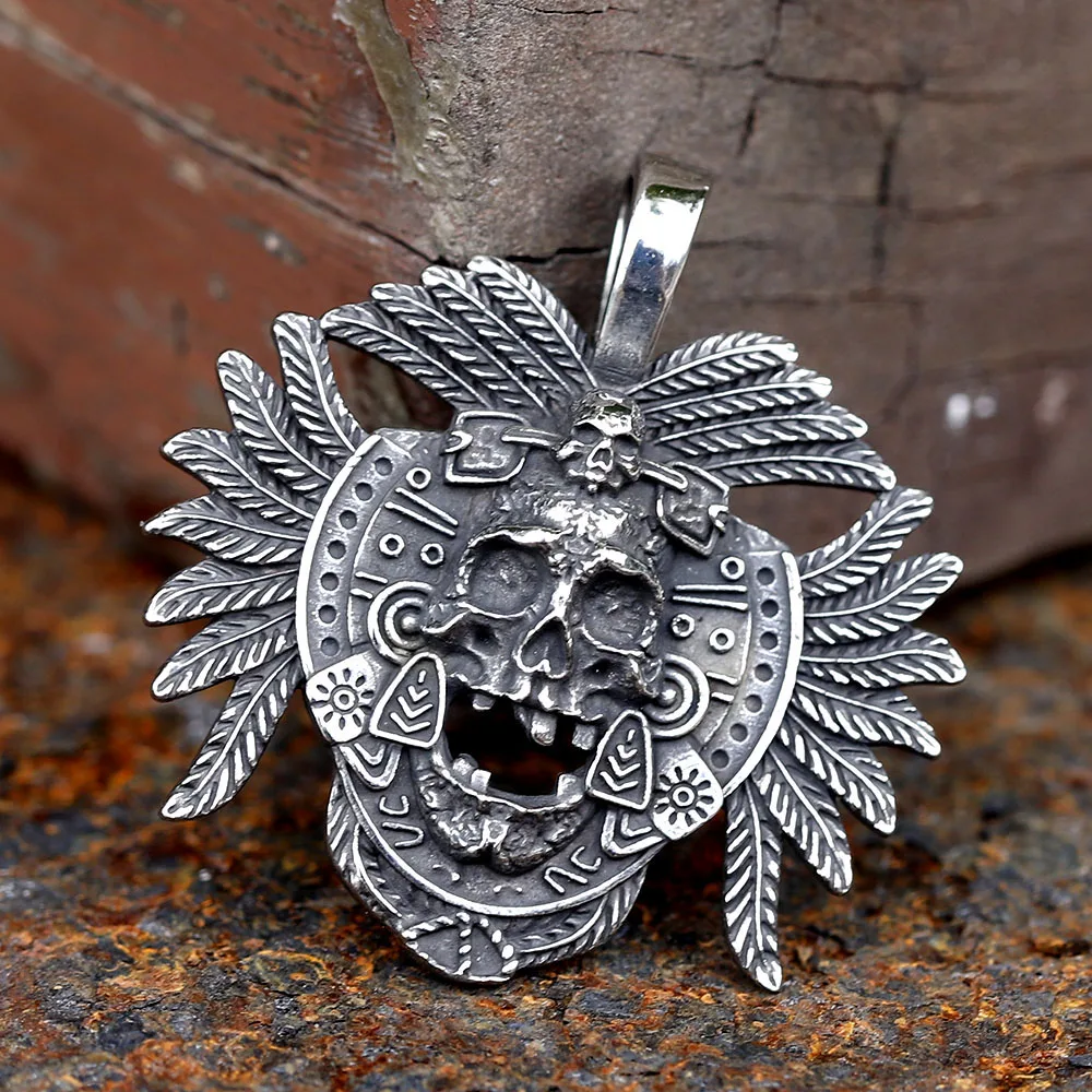 New Fashion 316L Stainless Steel Demon Angel skull Pendant For Men Punk Biker Unique Jewelry For Men Gift free shipping