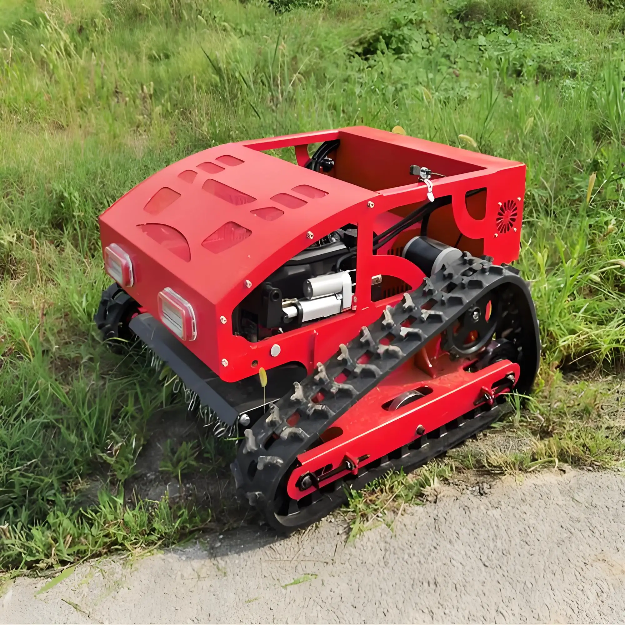 Crawler petrol lawn mower 55cm cutting width remote control scroll lawn mower garden lawn universal CE ISO certification